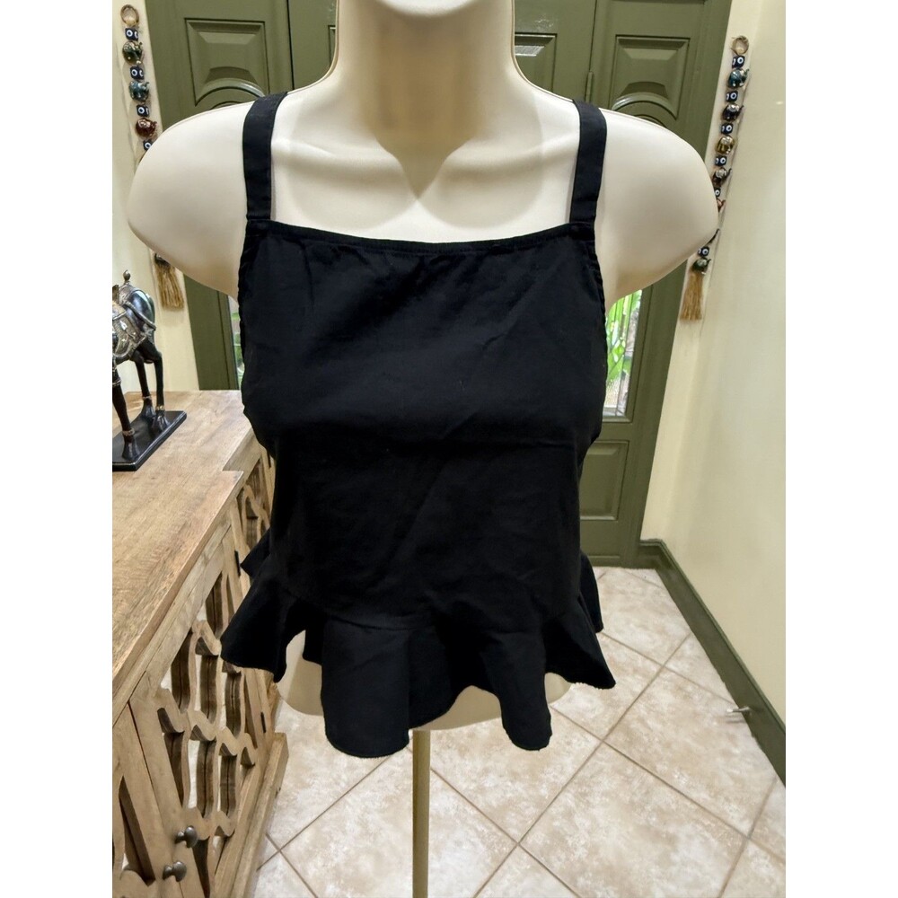 Icon black square neck camisole top size M